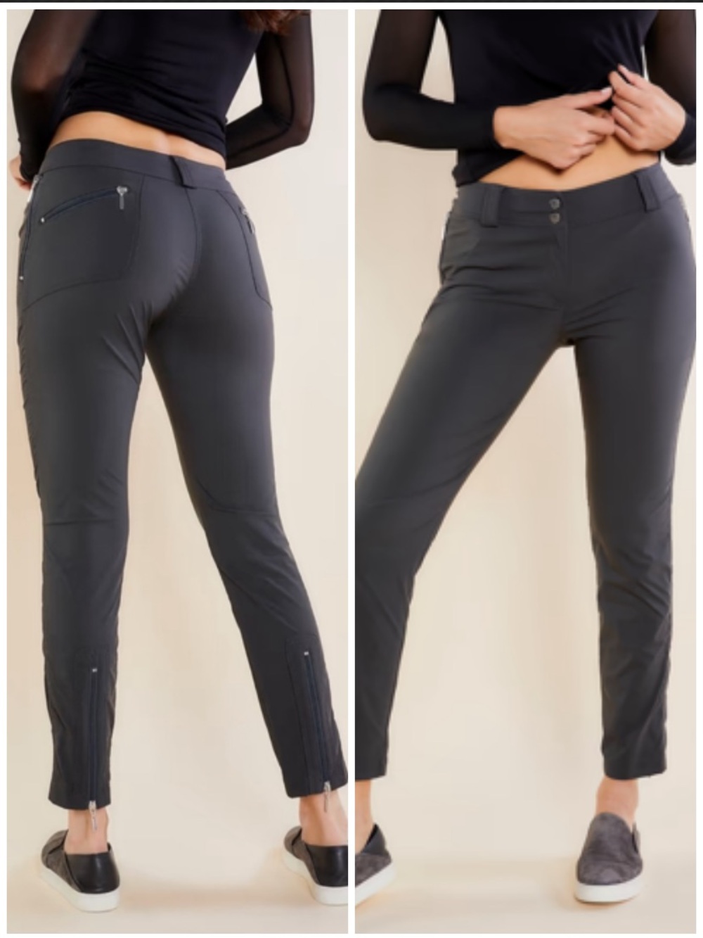 Anatomie Charcoal Gray Slim Travel Pants
